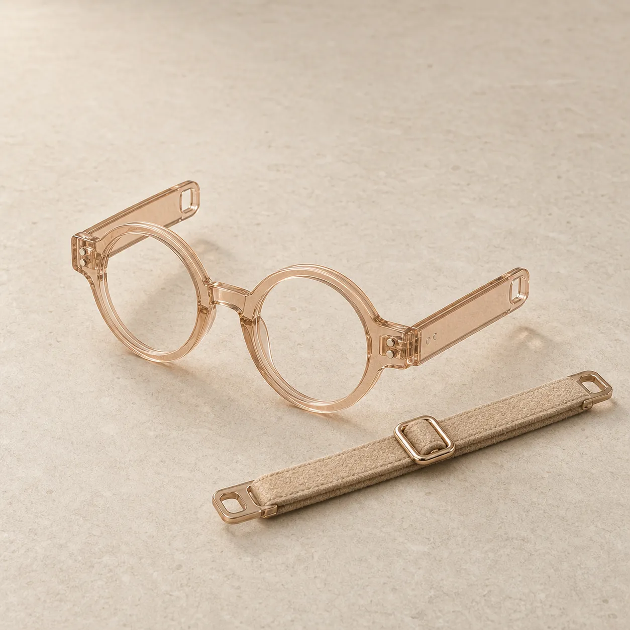Champagne Round cat eyewear product mockup