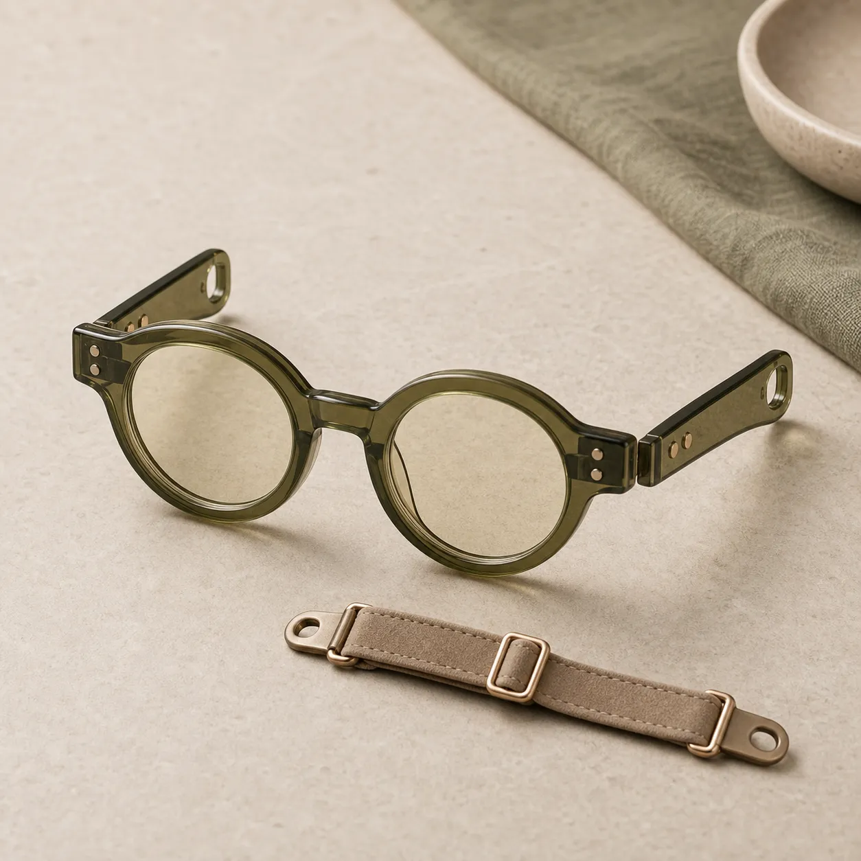 Olive Optic cat eyewear product mockup