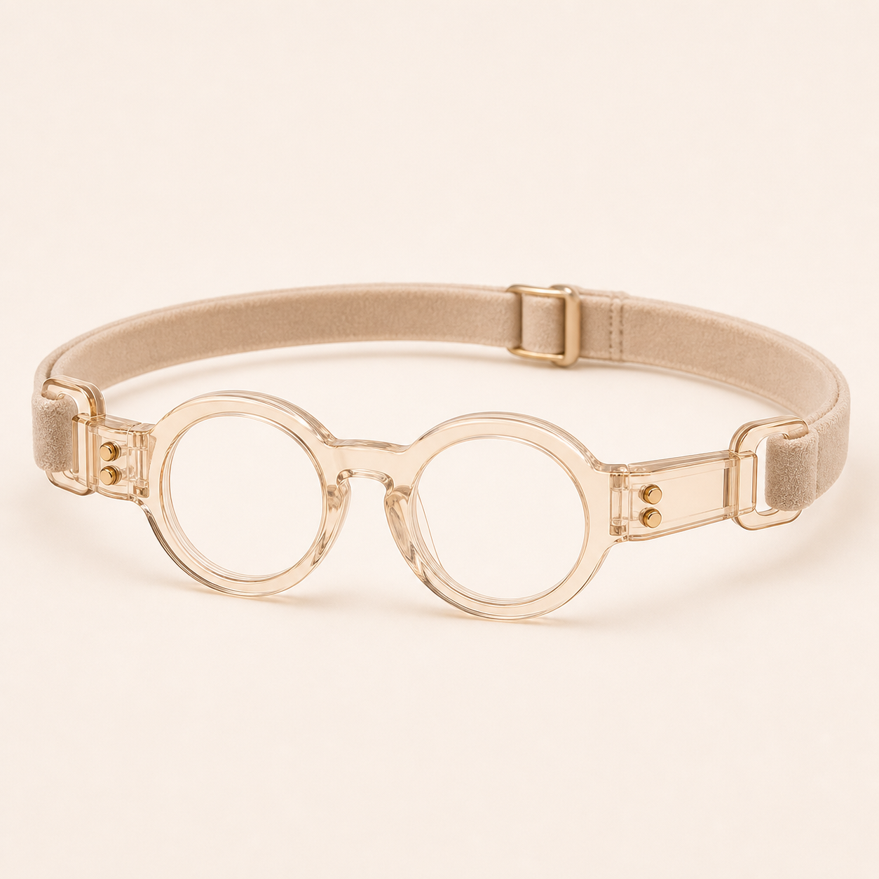 Champagne Round cat eyewear product mockup